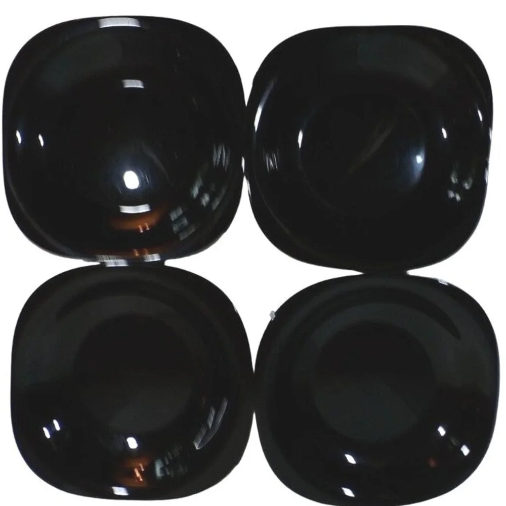 Corelle Black Square Pasta Bowls Four Plates‎ FRANCE MCM Asian 8